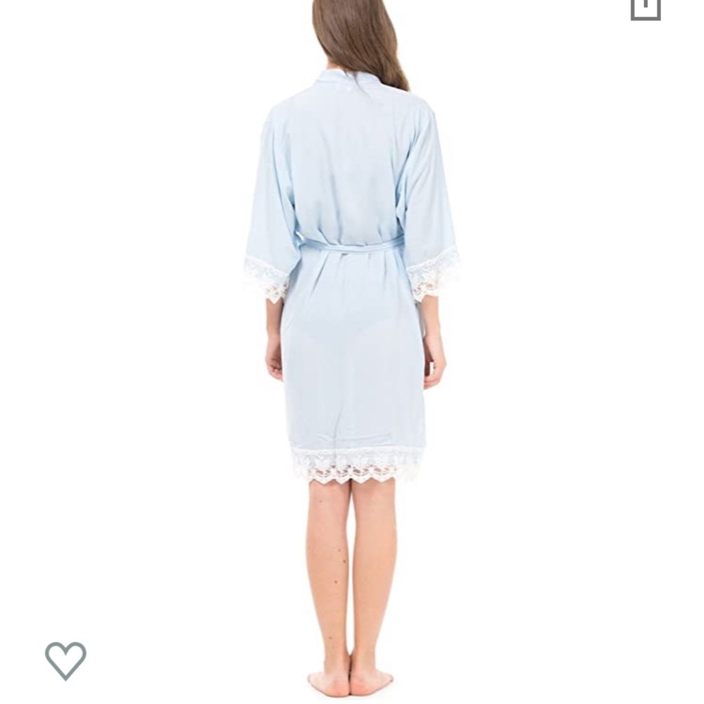 💝 Light Blue Cotton Robe - Picture 4 of 4